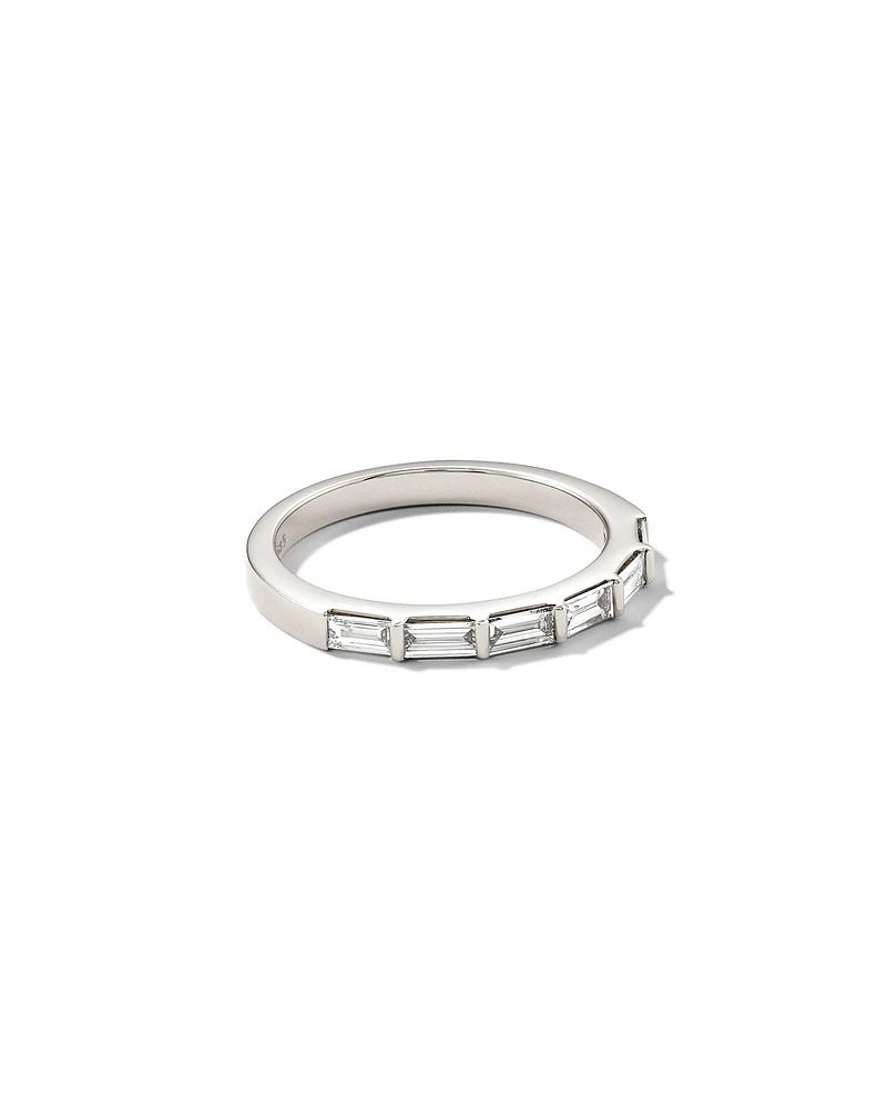 0.57 ct Isabella 14k White Gold Half Eternity Band Ring Diamond