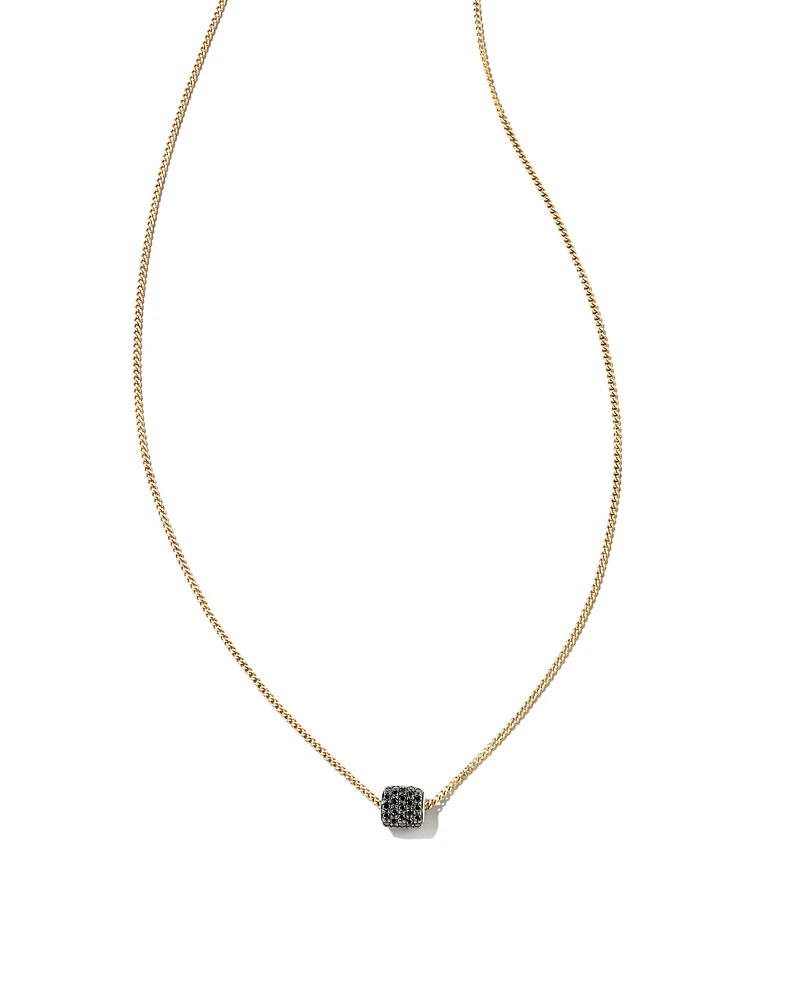 0.17 ct Stella 14k Yellow Gold Pendant Necklace in Black Diamond
