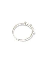 Davie Sterling Silver Trio Band Ring White Sapphire
