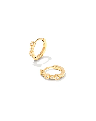 Davie Sterling Silver Trio Huggie Earrings White Sapphire