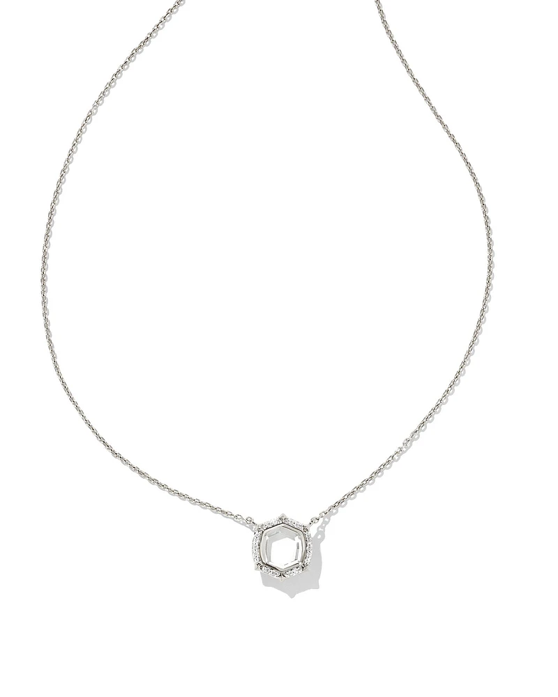 Davis 18k Gold Vermeil Luxe Pendant Necklace in White Sapphire