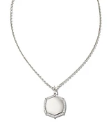 Davis Sterling Silver Luxe Charm Necklace in White Sapphire