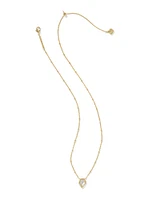 Framed Gold Tess Satellite Short Pendant Necklace in Ivory Mother-of-Pearl
