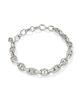 Bailey Silver Pave Chain Bracelet in White CZ
