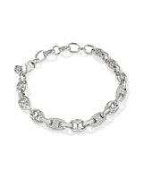 Bailey Silver Pave Chain Bracelet in White CZ