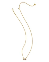 Bailey Gold Pave Short Pendant Necklace in White CZ
