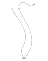 Bailey Silver Pave Short Pendant Necklace in White CZ