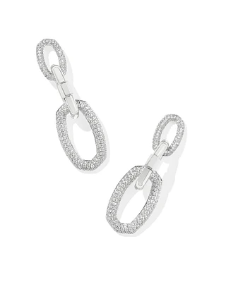 Emery Silver Statement Earrings White CZ