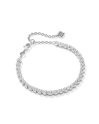 Emery Silver Tennis Bracelet in White CZ