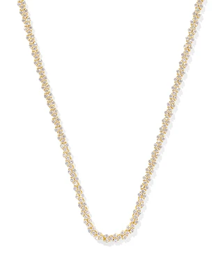 Emery Gold Tennis Necklace in White CZ