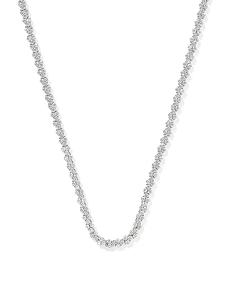 Emery Silver Tennis Necklace in White CZ