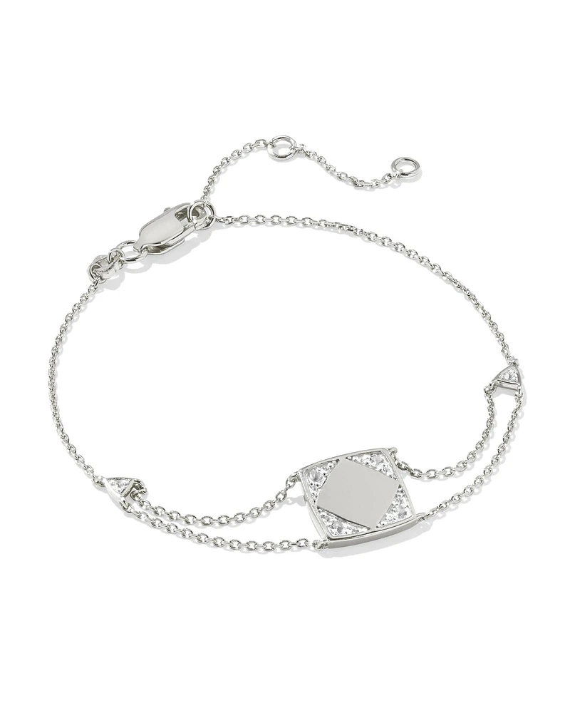 Ashby 18k Gold Vermeil Chain Bracelet in White Topaz