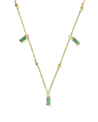 Blythe 18k Gold Vermeil Strand Necklace Green Onyx
