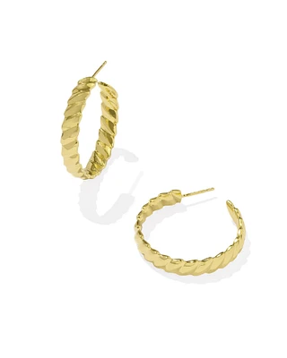 Tyler Wide Medium Hoop Earrings Sterling Silver