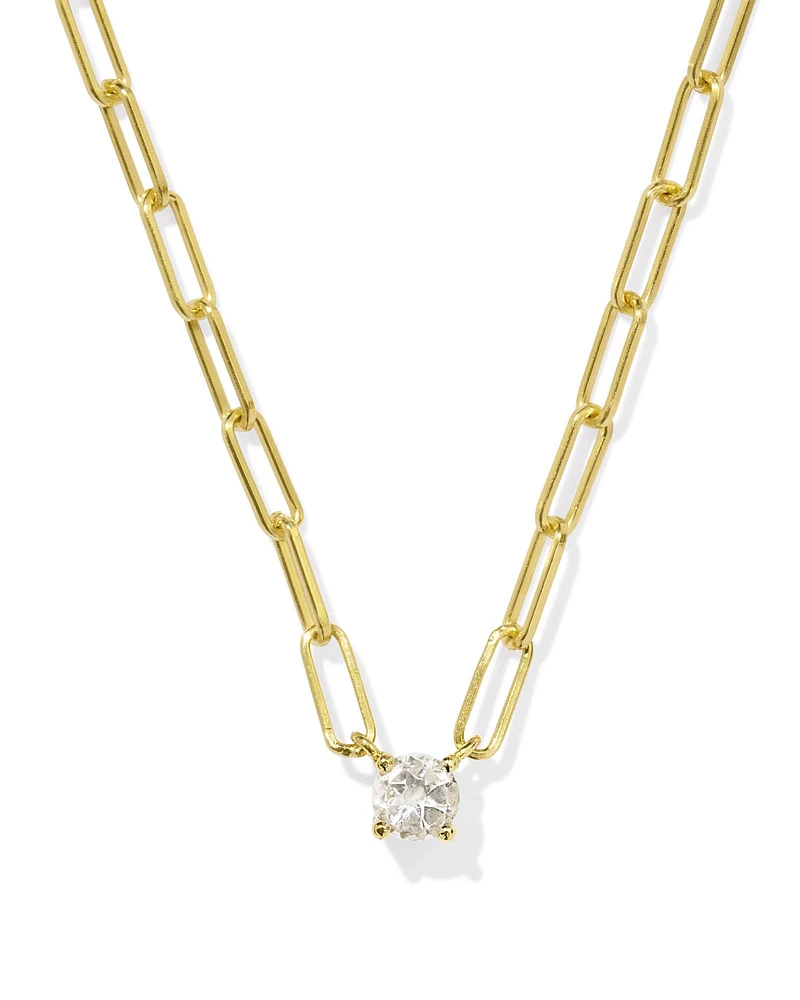 Virginia Sterling Silver Paperclip Necklace White Topaz