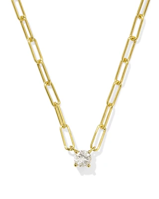 Virginia Sterling Silver Paperclip Necklace White Topaz