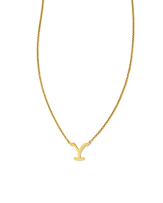 Yellow Rose by Kendra Scott x Yellowstone™ Dutton Small Short Pendant Necklace Vintage Silver