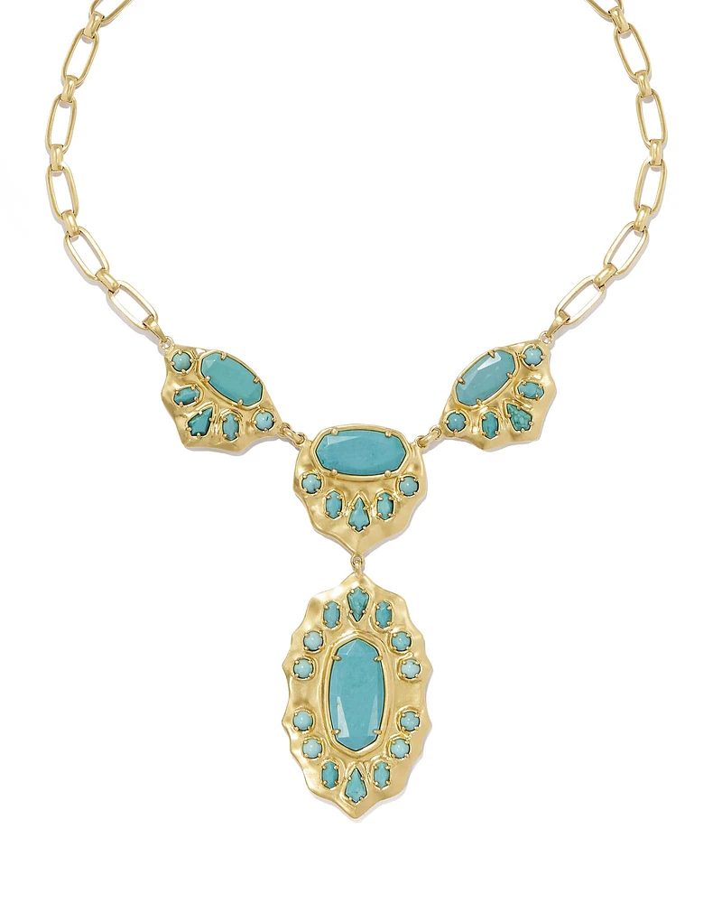 Yellow Rose by Kendra Scott x Yellowstone™ Vintage Silver Montana Statement Necklace Variegated Turquoise Magnesite
