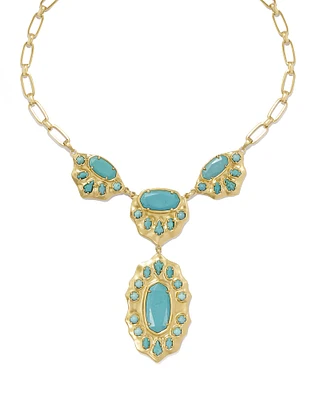 Yellow Rose by Kendra Scott x Yellowstone™ Vintage Silver Montana Statement Necklace Variegated Turquoise Magnesite