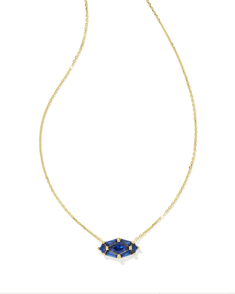 Lindy Rae Elisa Gold Short Pendant Necklace in Crystal
