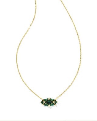 Lindy Rae Elisa Gold Short Pendant Necklace in Crystal
