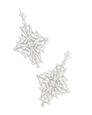 Rosalie Gold Statement Earrings White CZ