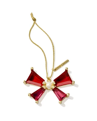 Blair Gold Bow Ornament in Red Mix