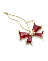 Blair Gold Bow Ornament in Red Mix