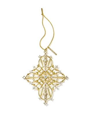 Rosalie Gold Ornament in White