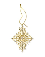 Rosalie Gold Ornament in White