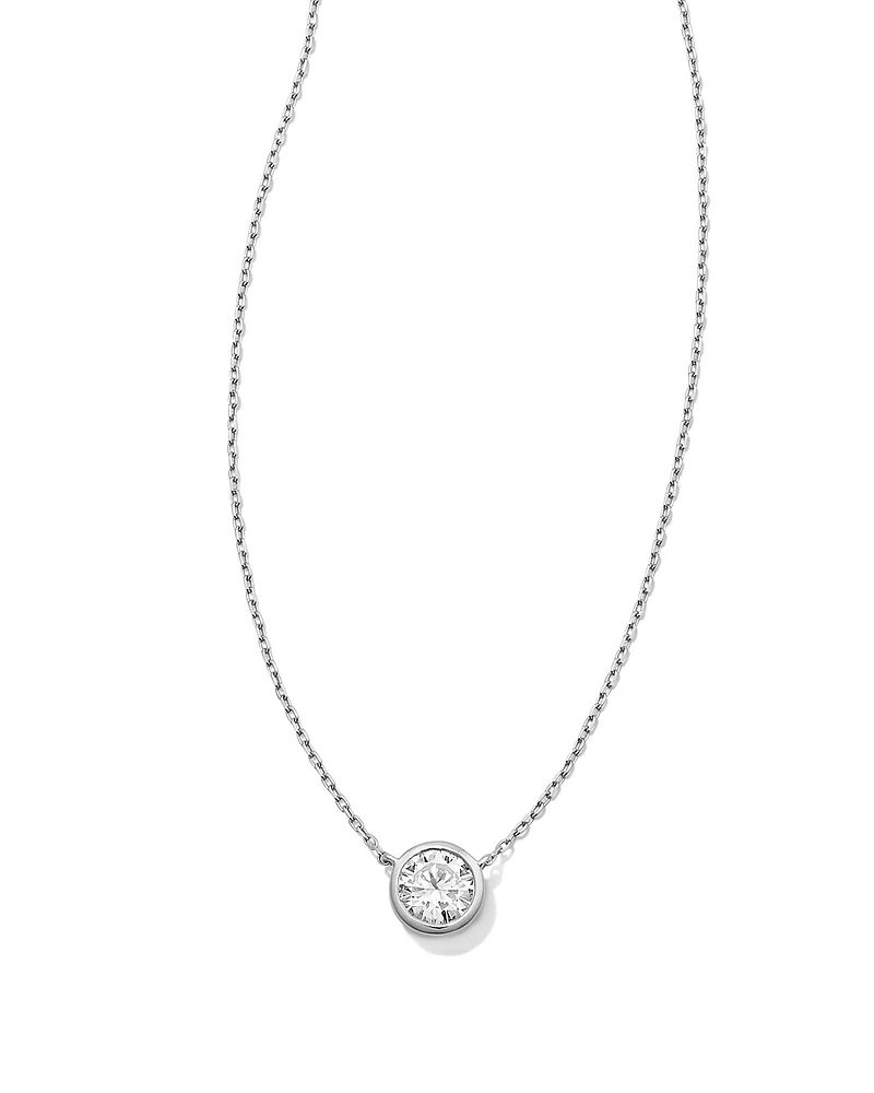 ct Lab Grown White Diamond Audrey Pendant Necklace in 14k White Gold