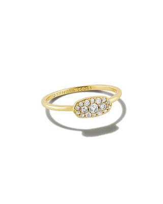 Grayson Gold Band Ring White CZ