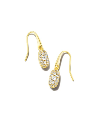 Grayson Gold Drop Earrings in White CZ