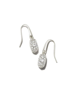 Grayson Silver Drop Earrings in White CZ