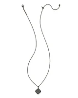 Mallory Gunmetal Pendant Necklace in Black Drusy