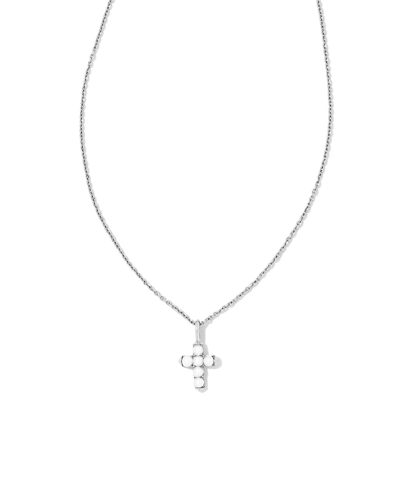 Pearl 14k Gold Cross Pendant Necklace Freshwater Cultured