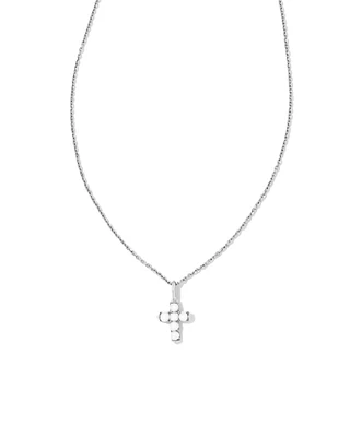 Pearl 14k Yellow Gold Cross Pendant Necklace Freshwater Cultured