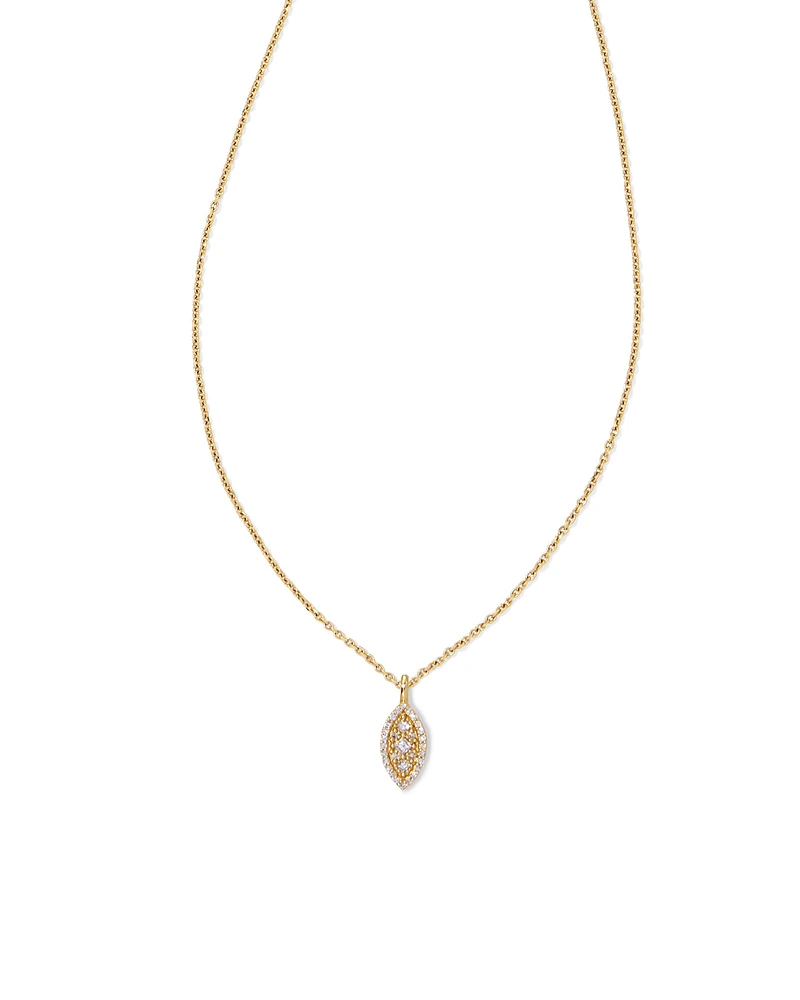 0.15 ct Vivianne 14k Gold Pendant Necklace in White Diamond