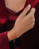 Michelle 14k Yellow Gold Delicate Chain Bracelet in Emerald