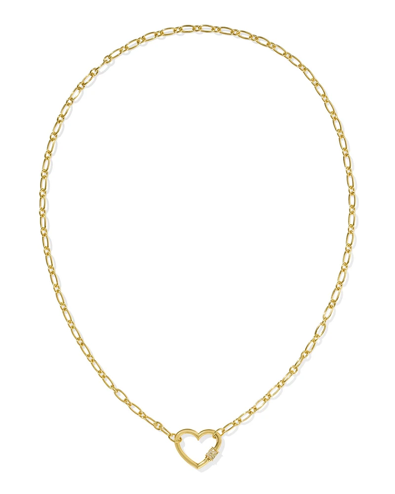 Bristol 18k Gold Vermeil Heart Pendant Necklace White Topaz