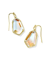 Alexandria Gold Drop Earrings in Dichroic Glass