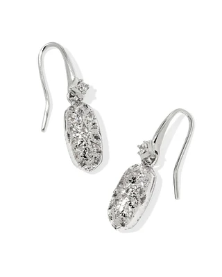 Holland Silver Drop Earrings in White CZ