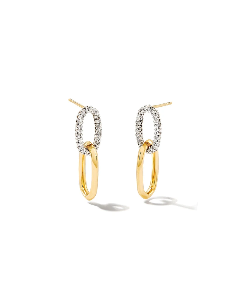 0.42 ct Elisa 14k White Gold Interlocking Drop Earrings Diamond