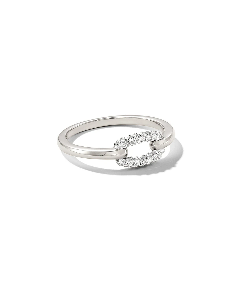 0.15 ct Elisa 14k Yellow Gold Interlocking Band Ring White Diamond