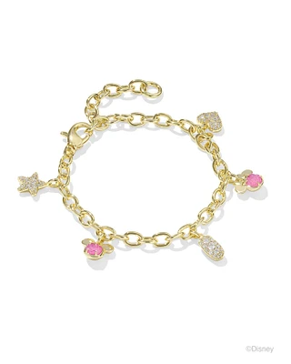 Disney | Kendra Scott Gold Mickey Mouse and Minnie Mouse Charm Bracelet in Multi Mix