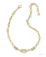 Disney | Kendra Scott Gold Mickey Mouse Crystal Chain Necklace in White Mix