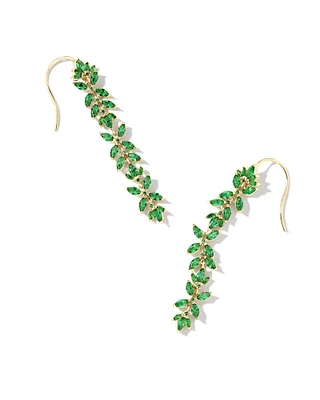 Rosalie Gold Linear Earrings in White CZ