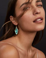 Evelyn Gold Drop Earrings in Rock Crystal Dichoric