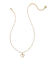 Poppy Vintage Gold Short Pendant Necklace in Ivory Mother-of-Pearl