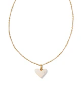Poppy Vintage Gold Short Pendant Necklace in Ivory Mother-of-Pearl